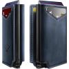 BULLIANT Men Wallet Leather Wallet Card Holders Money Clip for Men 10Cards-Magnetic Flip on Metal Case(Purplish Blue8790)