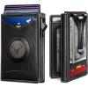 BULLIANT Money Clip Wallet,Mens Gift Slim Wallet Credit Card Holder Airtag&Standard Use 9Cards-Metal Case in Magnetic Flip Shell(Black)