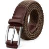 BULLIANT Stretch Belt Men,Mens Gift Woven Braided Web Belt 1 3/8 for Golf Casual Pants Shirts Jeans(Coffee8333)