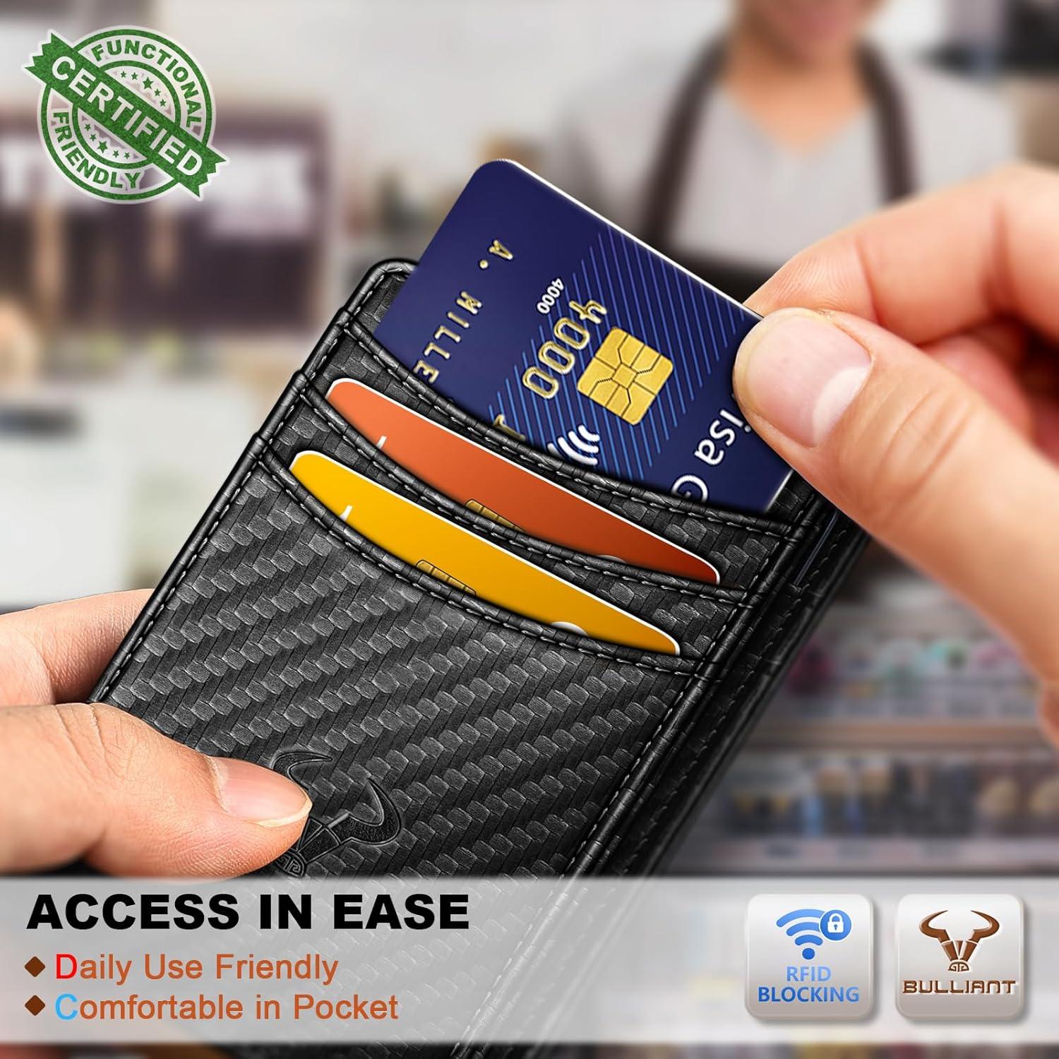 image:imageBULLIANT Slim Wallet For Men 12CardsMagnetic Flip Buildin Money Clip Airtag CompatibleRFID BlockingBlack6491