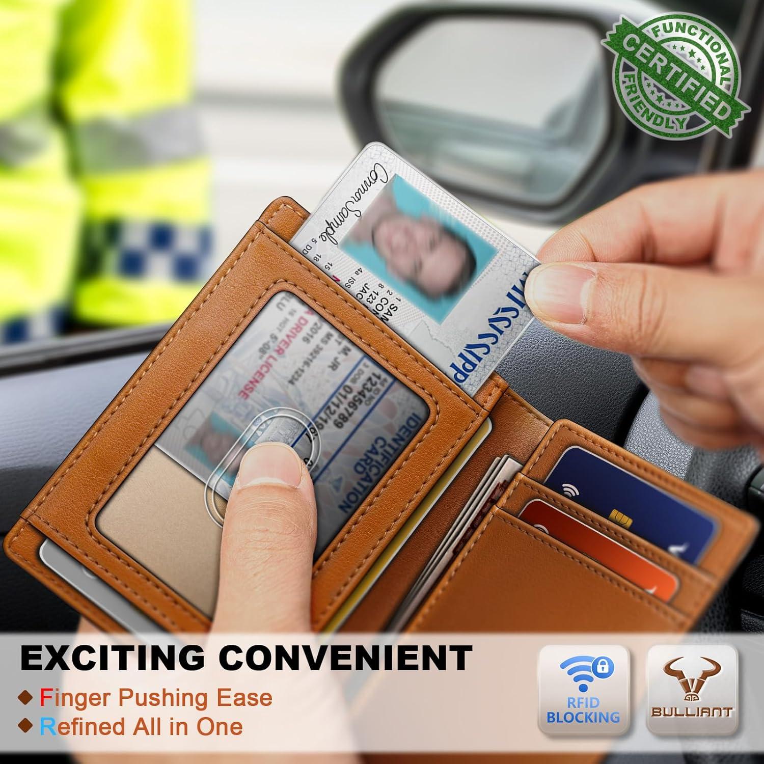 image:imageBULLIANT Slim Wallet For Men 12CardsMagnetic Flip Buildin Money Clip Airtag CompatibleRFID BlockingCoffee8273