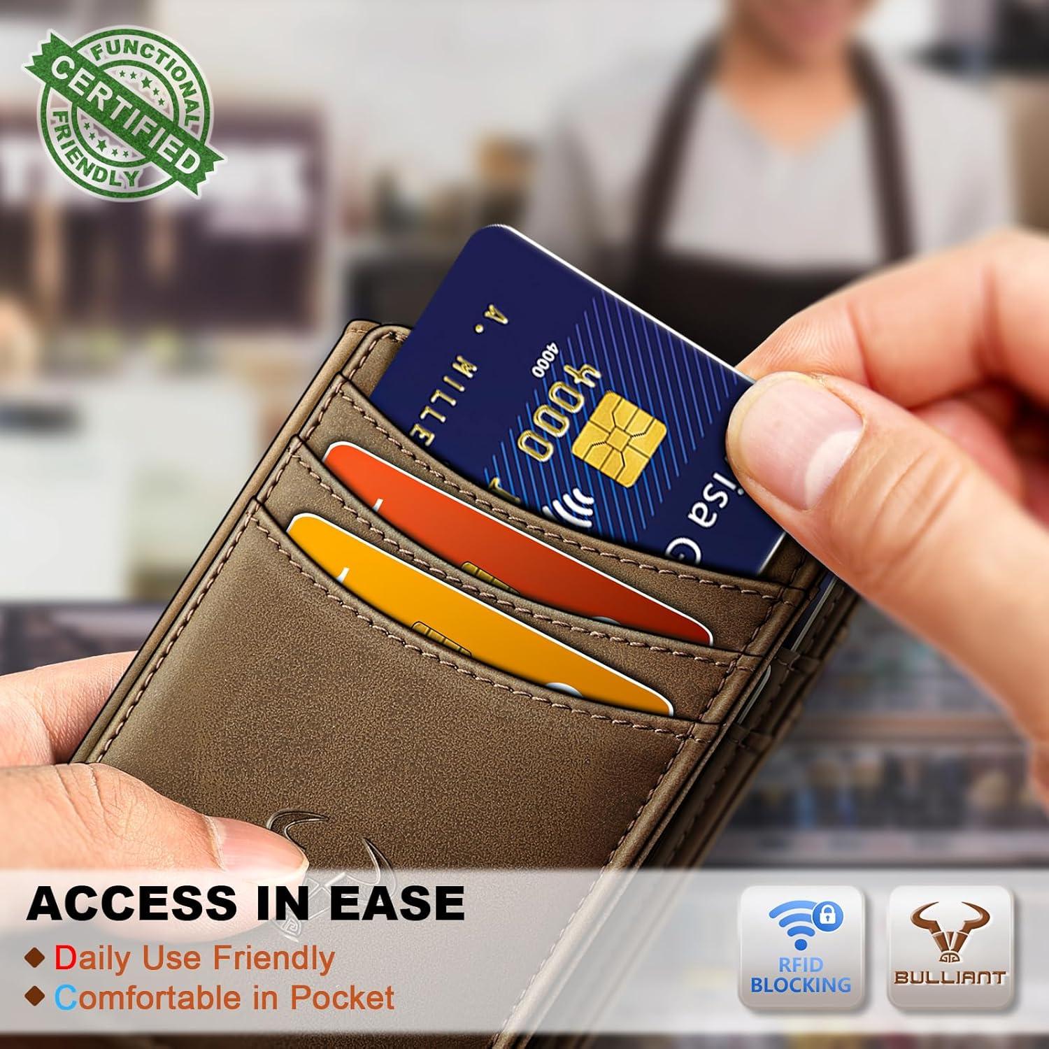 image:imageBULLIANT Slim Wallet For Men 12CardsMagnetic Flip Buildin Money Clip Airtag CompatibleRFID BlockingTiger Eye8014