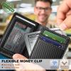 BULLIANT Slim Wallet For Men 12Cards,Magnetic Flip Build-in Money Clip Airtag Compatible-RFID Blocking(Black6491)