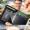 BULLIANT Slim Wallet For Men 12Cards,Magnetic Flip Build-in Money Clip Airtag Compatible-RFID Blocking(Black8013)