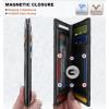 BULLIANT Slim Wallet For Men 12Cards,Magnetic Flip Build-in Money Clip Airtag Compatible-RFID Blocking(Black8013)