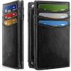 BULLIANT Slim Wallet For Men 12Cards,Magnetic Flip Build-in Money Clip Airtag Compatible-RFID Blocking(Black8013)