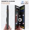 BULLIANT Slim Wallet For Men 12Cards,Magnetic Flip Build-in Money Clip Airtag Compatible-RFID Blocking(Black8271)