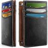 BULLIANT Slim Wallet For Men 12Cards,Magnetic Flip Build-in Money Clip Airtag Compatible-RFID Blocking(Black8786)