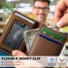 BULLIANT Slim Wallet For Men 12Cards,Magnetic Flip Build-in Money Clip Airtag Compatible-RFID Blocking(Black8786)