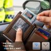 BULLIANT Slim Wallet For Men 12Cards,Magnetic Flip Build-in Money Clip Airtag Compatible-RFID Blocking(Black8786)