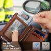 BULLIANT Slim Wallet For Men 12Cards,Magnetic Flip Build-in Money Clip Airtag Compatible-RFID Blocking(Brick Brown6492)