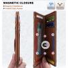 BULLIANT Slim Wallet For Men 12Cards,Magnetic Flip Build-in Money Clip Airtag Compatible-RFID Blocking(Brick Brown8272)