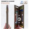 BULLIANT Slim Wallet For Men 12Cards,Magnetic Flip Build-in Money Clip Airtag Compatible-RFID Blocking(Coffee6493)