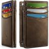 BULLIANT Slim Wallet For Men 12Cards,Magnetic Flip Build-in Money Clip Airtag Compatible-RFID Blocking(Coffee6493)
