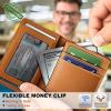 BULLIANT Slim Wallet For Men 12Cards,Magnetic Flip Build-in Money Clip Airtag Compatible-RFID Blocking(Coffee8273)