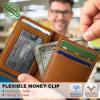 BULLIANT Slim Wallet For Men 12Cards,Magnetic Flip Build-in Money Clip Airtag Compatible-RFID Blocking(Coffee8787)