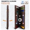 BULLIANT Slim Wallet For Men 12Cards,Magnetic Flip Build-in Money Clip Airtag Compatible-RFID Blocking(Forest Brown8784)
