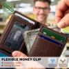 BULLIANT Slim Wallet For Men 12Cards,Magnetic Flip Build-in Money Clip Airtag Compatible-RFID Blocking(Forest Brown8784)