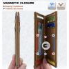 BULLIANT Slim Wallet For Men 12Cards,Magnetic Flip Build-in Money Clip Airtag Compatible-RFID Blocking(Tiger Eye8014)