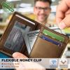 BULLIANT Slim Wallet For Men 12Cards,Magnetic Flip Build-in Money Clip Airtag Compatible-RFID Blocking(Tiger Eye8014)