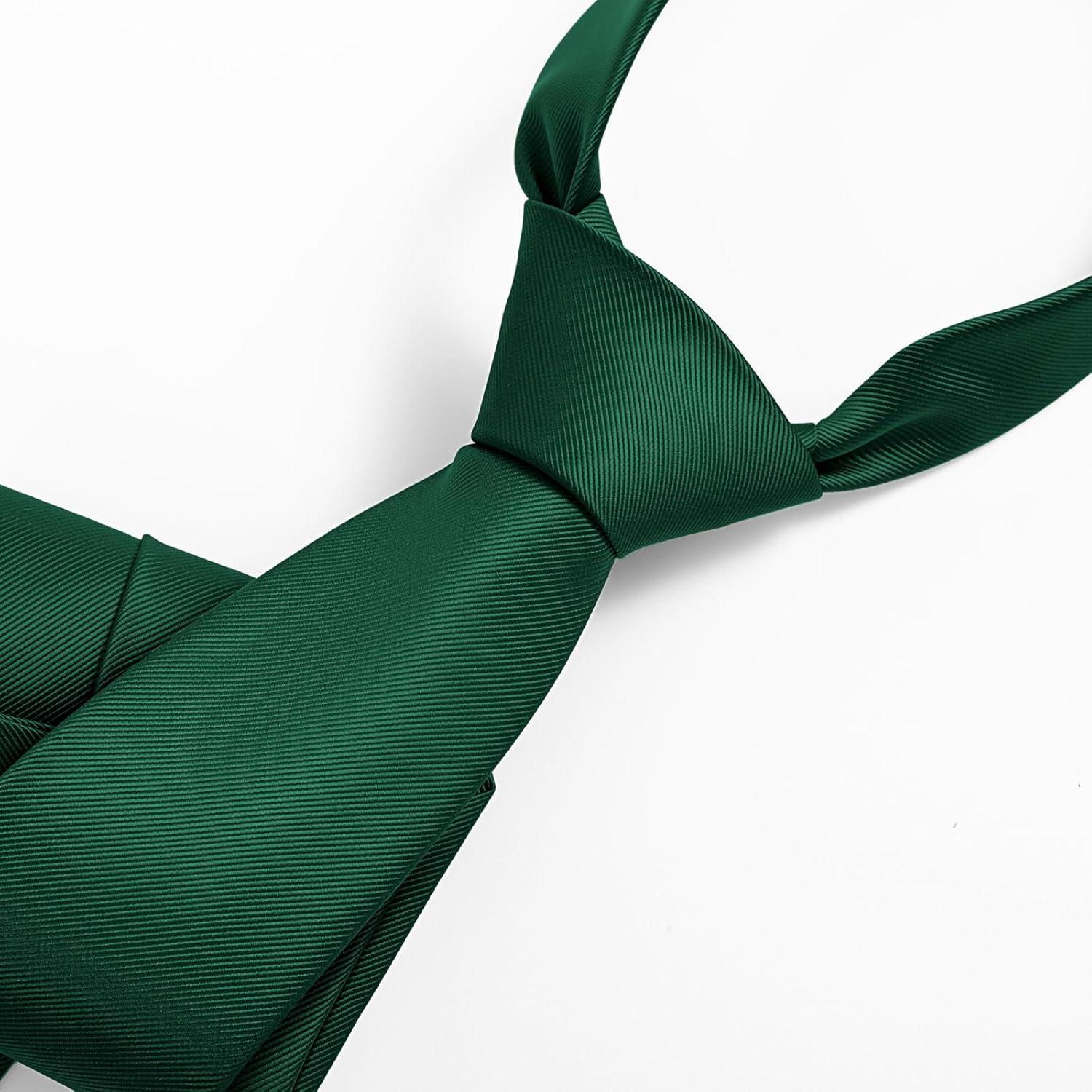 image:imageBULLIANT Men TiesSolid Color Neckties Skinny Silk Woven For Men Business Work Wedding PartyStandard SizeGreen7638