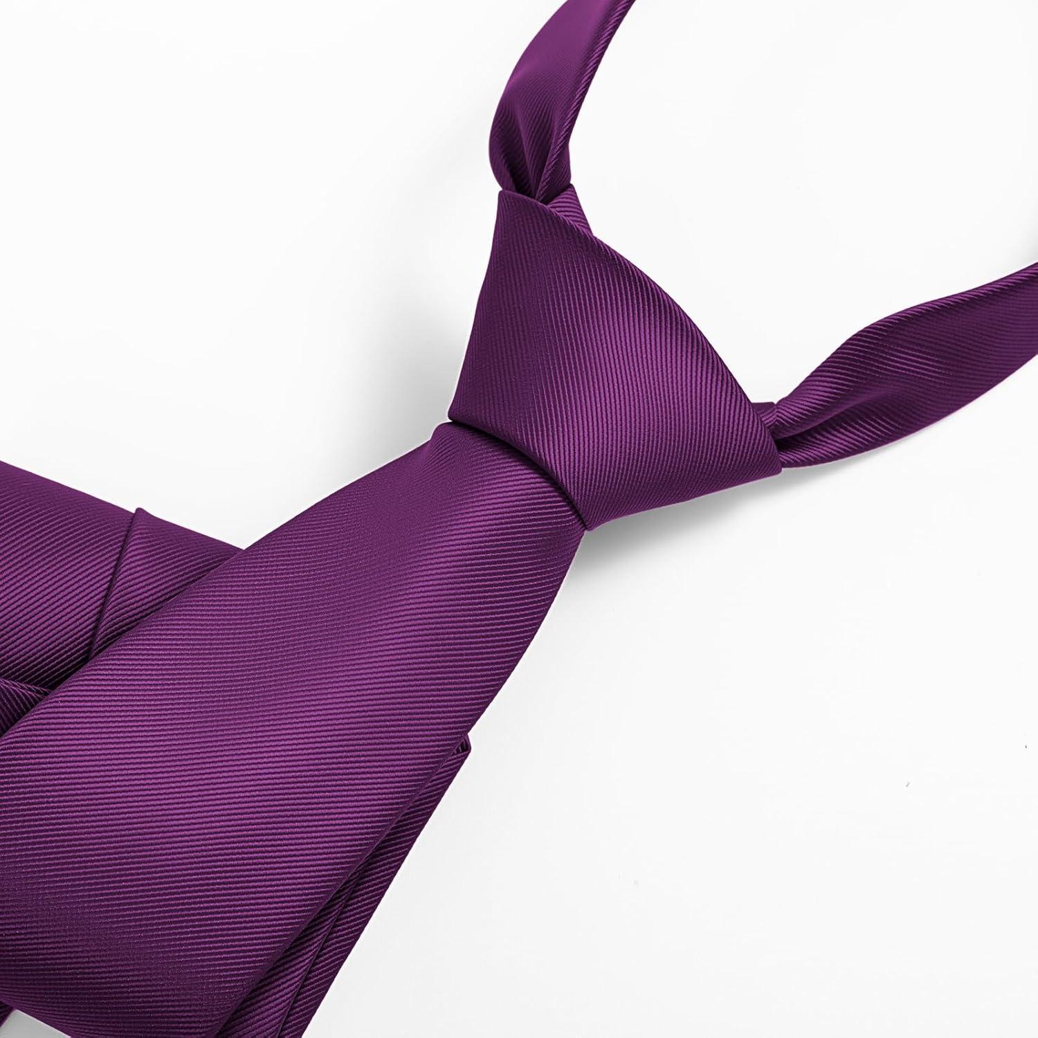 image:imageBULLIANT Men TiesSolid Color Neckties Skinny Silk Woven For Men Business Work Wedding PartyStandard SizePurple8666
