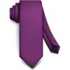 BULLIANT Men Ties,Solid Color Neckties Skinny Silk Woven For Men Business Work Wedding Party,Standard Size(Purple8666)