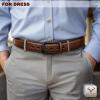 BULLIANT Men Belt 2Pack-Leather Belt 7Holes Comfortable For Men’s Dress Casual Jeans 1 3/8″(2pack-black/Deep Brown9073)