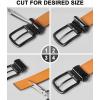 BULLIANT Men Belt 2Pack-Leather Belt 7Holes Comfortable For Men’s Dress Casual Jeans 1 3/8″(2pack-black/Orange Brown9074)
