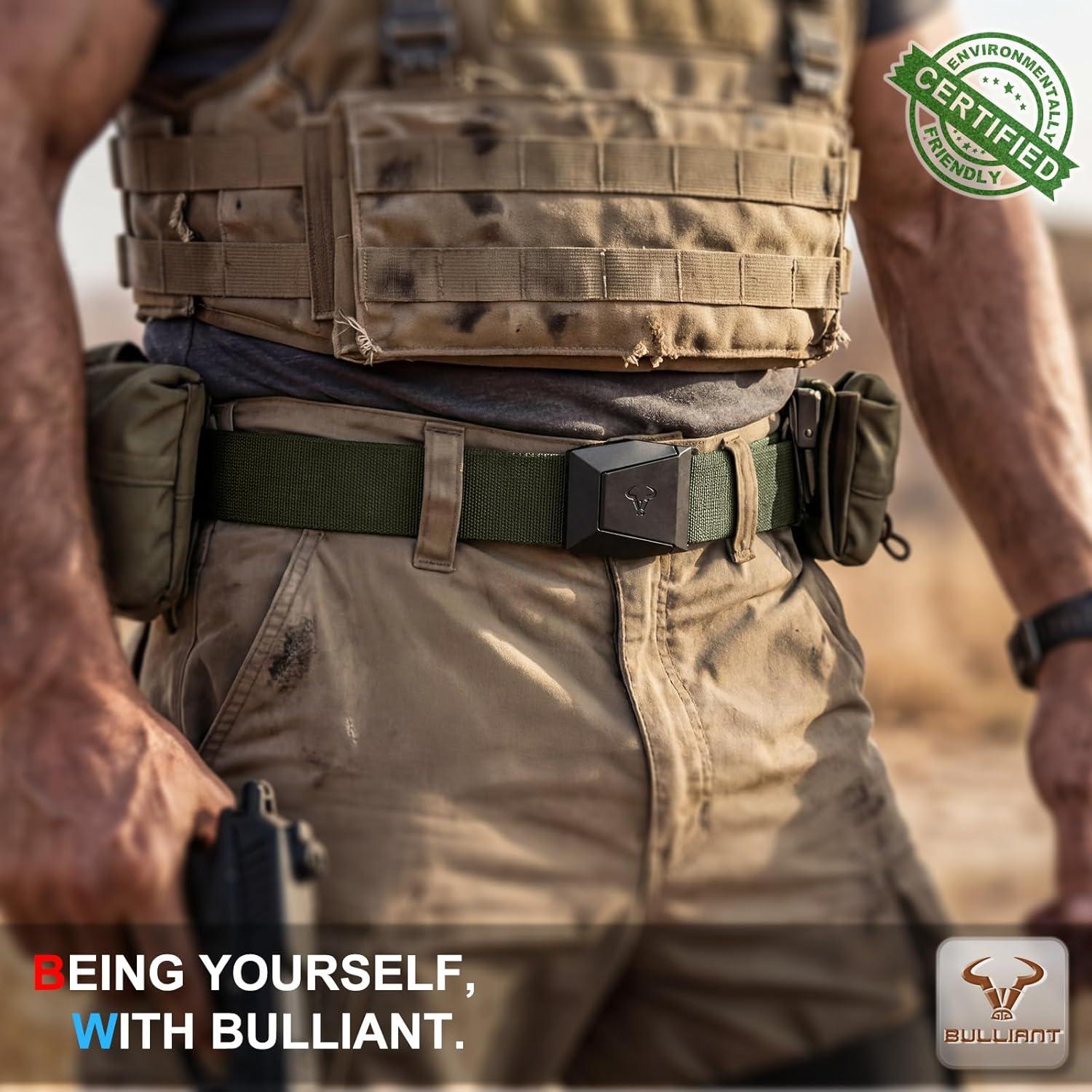 image:imageBULLIANT Men Tactical Belt 2 PackStretch Western Rigger Web Belt For Cowboy Military Heavy Duty 15Cut For Fit2packblackNavy Green8381
