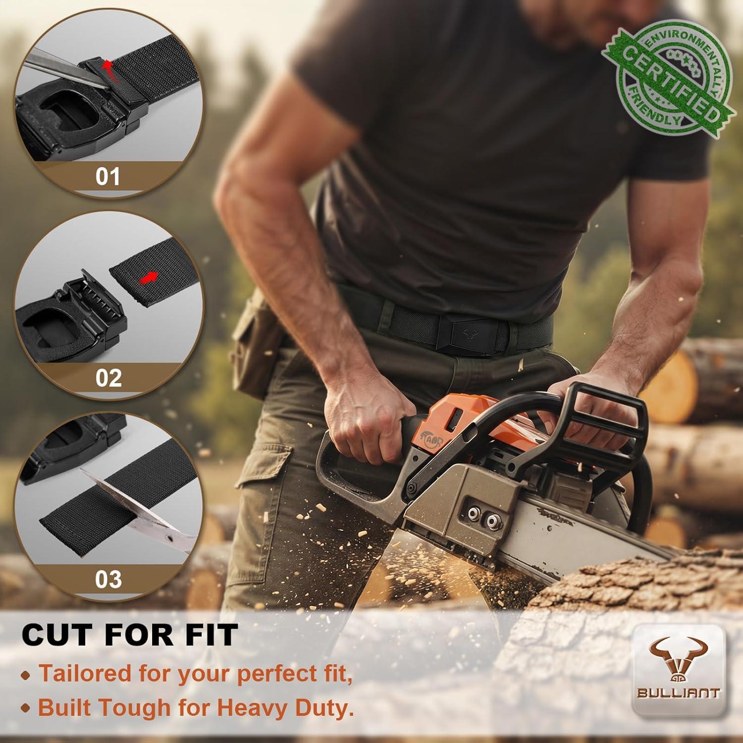 image:imageBULLIANT Men Tactical Belt 2 PackStretch Western Rigger Web Belt For Cowboy Military Heavy Duty 15Cut For Fit2packblackPurplish Blue2928