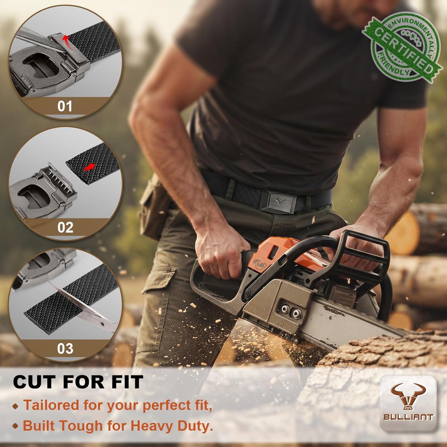 image:imageBULLIANT Men Tactical Belt 2 PackStretch Western Rigger Web Belt For Cowboy Military Heavy Duty 15Cut For Fit2packblackPurplish Blue8657