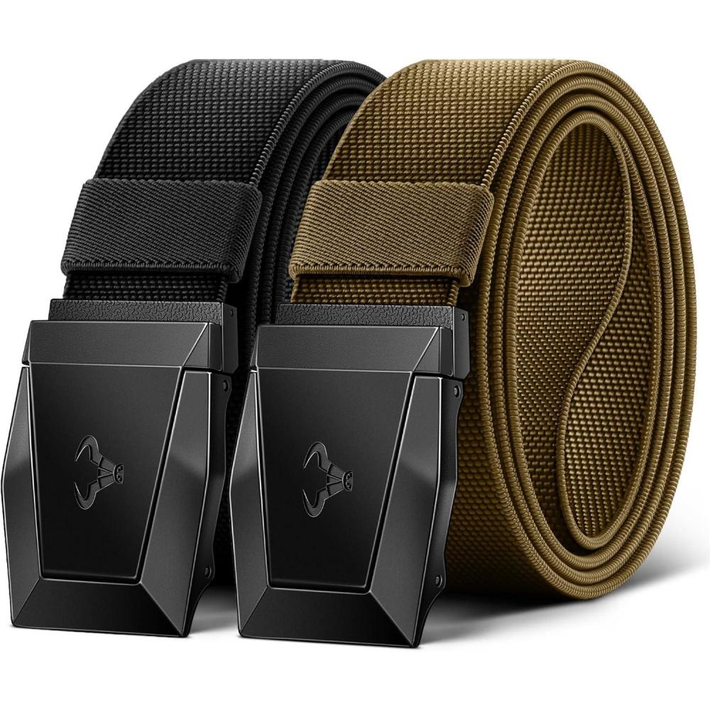 image:imageBULLIANT Men Tactical Belt 2 PackStretch Western Rigger Web Belt For Cowboy Military Heavy Duty 15Cut For Fit2packblackWood Thrush6220