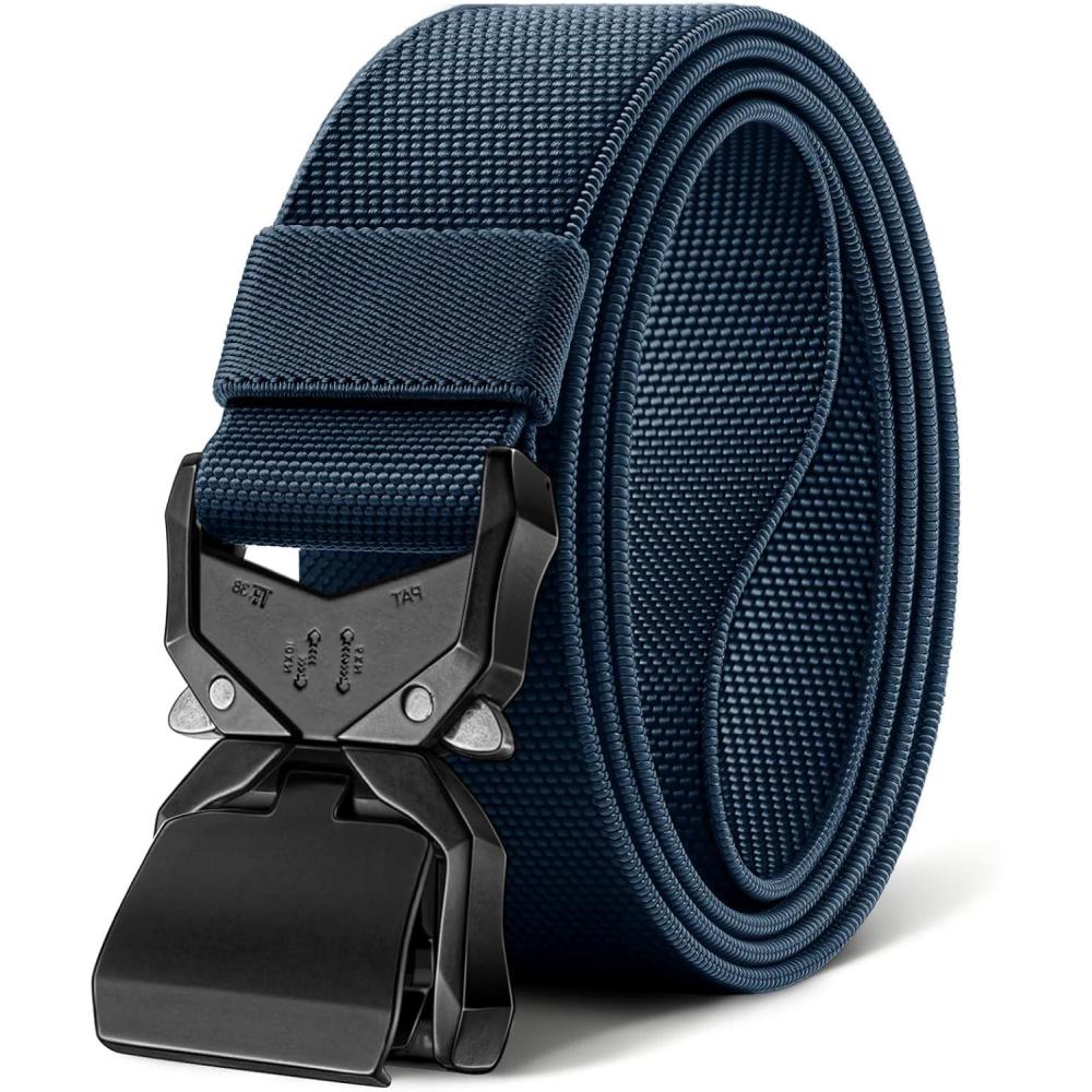 image:imageBULLIANT Mens Tactical Belt Military Rigger Elastic Nylon Belt fo Gift Men Work Heavy Duty 15QUICK RELEASEPurplish Blue2662