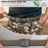 BULLIANT Men Tactical Belt 2 Pack,Stretch Western Rigger Web Belt For Cowboy Military Heavy Duty 1.5″-Cut For Fit(2pack-black/Beige4096)