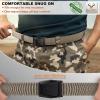 BULLIANT Men Tactical Belt 2 Pack,Stretch Western Rigger Web Belt For Cowboy Military Heavy Duty 1.5″-Cut For Fit(2pack-black/Beige8656)