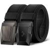 BULLIANT Men Tactical Belt 2 Pack,Stretch Western Rigger Web Belt For Cowboy Military Heavy Duty 1.5″-Cut For Fit(2pack-black4648)