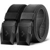 BULLIANT Men Tactical Belt 2 Pack,Stretch Western Rigger Web Belt For Cowboy Military Heavy Duty 1.5″-Cut For Fit(2pack-black/Dark Gray2929)