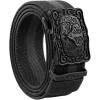 BULLIANT Men’s Western Ratchet Belt,Tactical Golf Rigger Web Belt Stretch Fit For Cowboy Jean Outdoor 1 3/8,Cut For Fit(Black/Dark Gray8678)