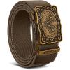 BULLIANT Men’s Western Ratchet Belt,Tactical Golf Rigger Web Belt Stretch Fit For Cowboy Jean Outdoor 1 3/8,Cut For Fit(Light Brown8680)