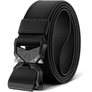 BULLIANT Men’s Tactical Belt Military Rigger Elastic Nylon Belt fo Gift Men Work Heavy Duty 1.5″,QUICK RELEASE(Black2522)
