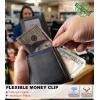BULLIANT Men Wallet,Magnetic Slim Wallet 10 cards Build-in Bill Folder ID Windows RFID Blocking(Black8864)