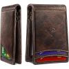 BULLIANT Men Wallet,Magnetic Slim Wallet 10 cards Build-in Bill Folder ID Windows RFID Blocking(Forest Brown8866)