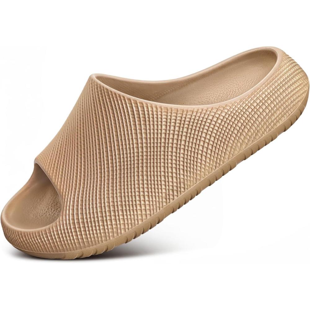 image:imageBULLIANT Pillow Slide Sandals For Women and MenHigh Density Cushioned Shower Slippers Massage SandalsNonslipCamel8881
