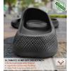 BULLIANT Pillow Slide Sandals For Women and Men-High Density Cushioned Shower Slippers Massage Sandals-Nonslip(Black8880)