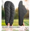 BULLIANT Pillow Slide Sandals For Women and Men-High Density Cushioned Shower Slippers Massage Sandals-Nonslip(Black8880)