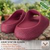 BULLIANT Pillow Slide Sandals For Women and Men-High Density Cushioned Shower Slippers Massage Sandals-Nonslip(Burgundy8883)