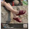 BULLIANT Pillow Slide Sandals For Women and Men-High Density Cushioned Shower Slippers Massage Sandals-Nonslip(Burgundy8883)
