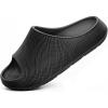 BULLIANT Pillow Slide Sandals For Women and Men-High Density Cushioned Shower Slippers Massage Sandals-Nonslip(Black8880)