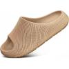 BULLIANT Pillow Slide Sandals For Women and Men-High Density Cushioned Shower Slippers Massage Sandals-Nonslip(Camel8881)